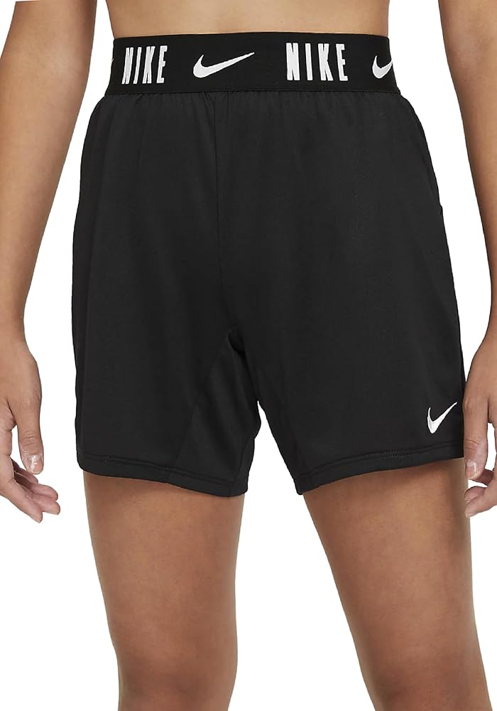 Nike Big Girls Dri-FIT Trophy 6" Training Shorts (as1, Alpha, m, Regular, Black/White)