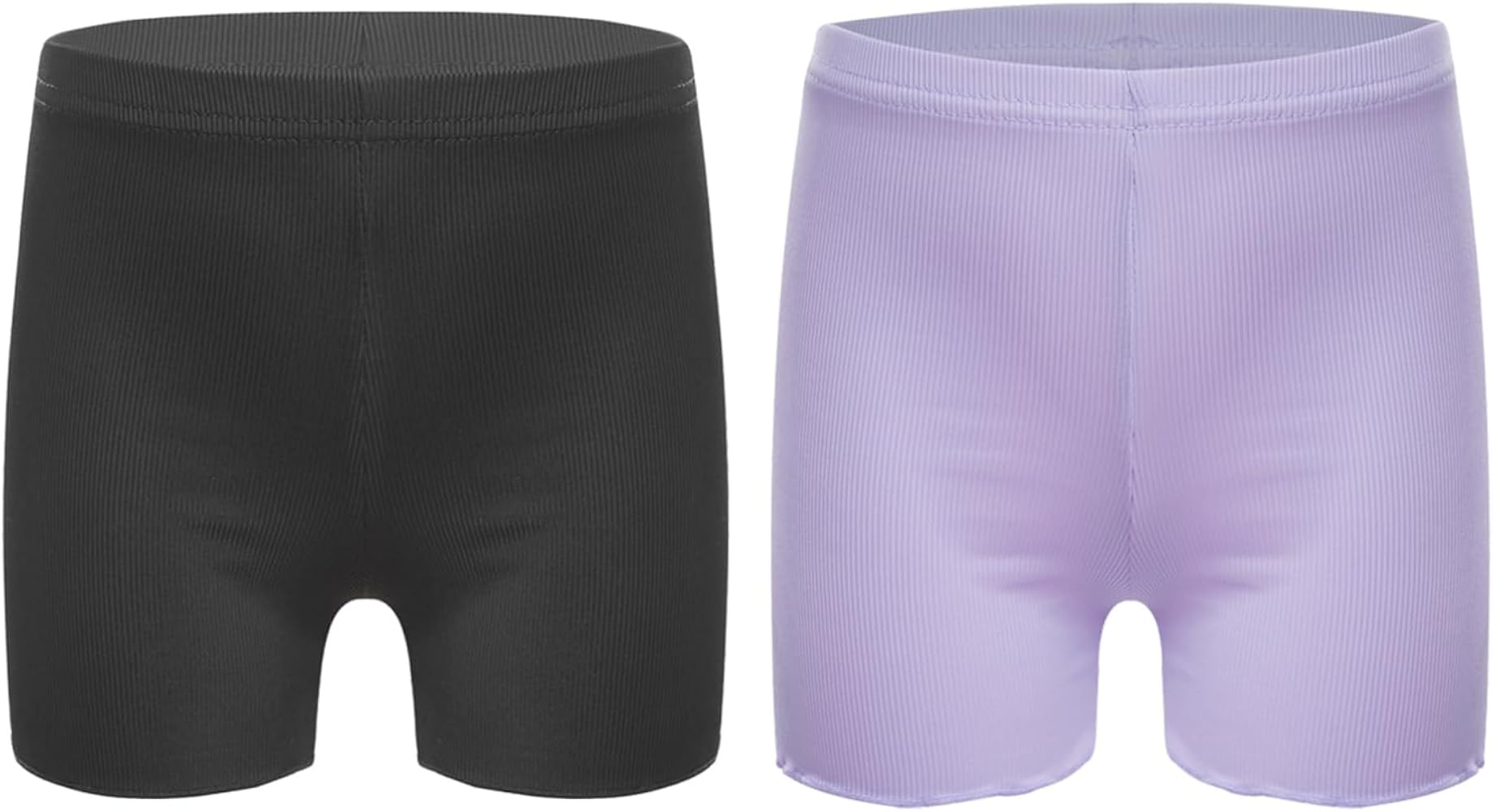 iiniim Little Girls 2 Pack Dance Gymnastic Shorts Breathable Bike Short Sports Workout Fitness Underdress for Kids