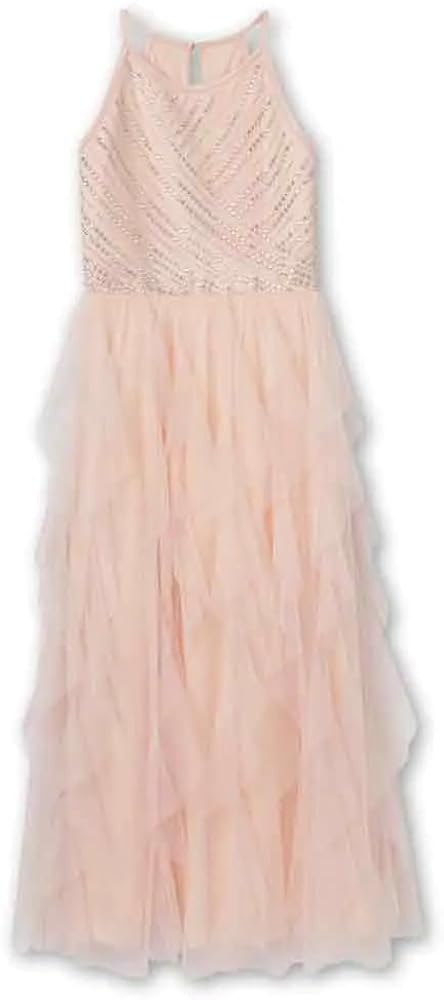 Speechless Girls' Sleeveless Maxi Party Dress with Corkscrew Skirt