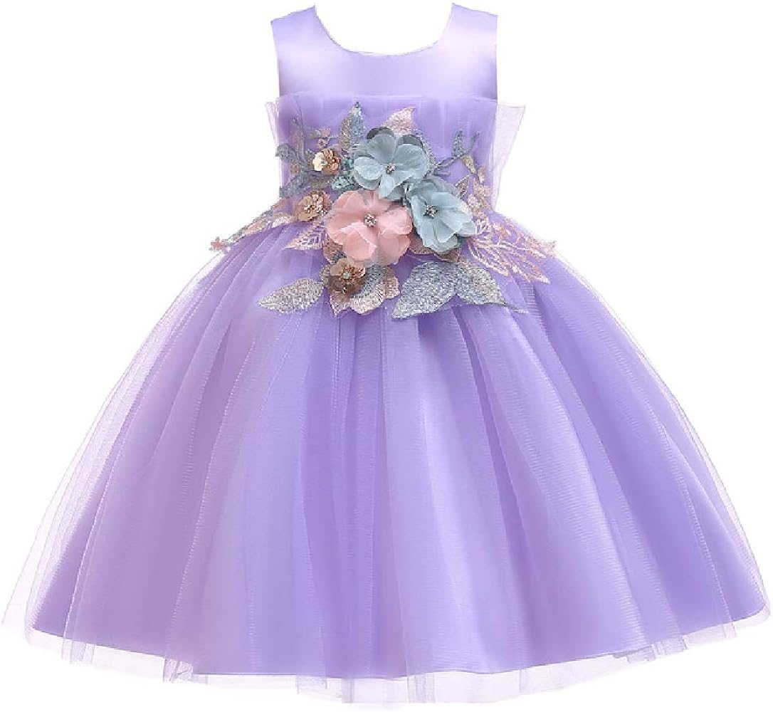 Quenny Girls' Dresses,Children's Flower Printed Dresses,Christmas Princess Dresses.