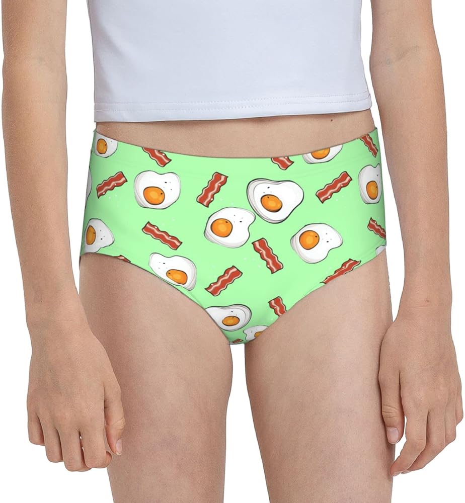 Augenstern Cotton Underwear Kawaii-Green-Eggs-Bacon Girls'Briefs Soft Underpants