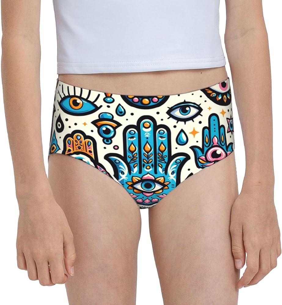 Augenstern Cotton Underwear Cartoon-Hand-Evil-Eye Girls'Briefs Soft Underpants