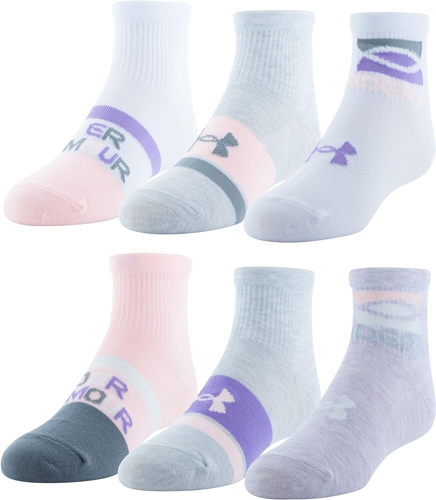 Under Armour Kids' Essential Quarter Socks, 6-Pairs