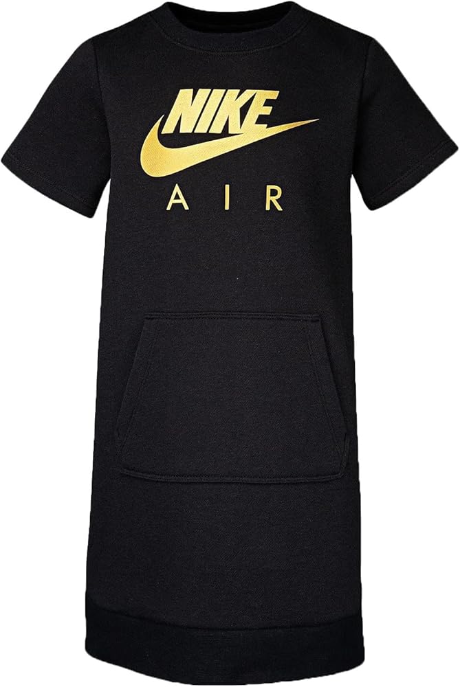 Nike Air Little Girls Logo Print Sweatshirt Dress