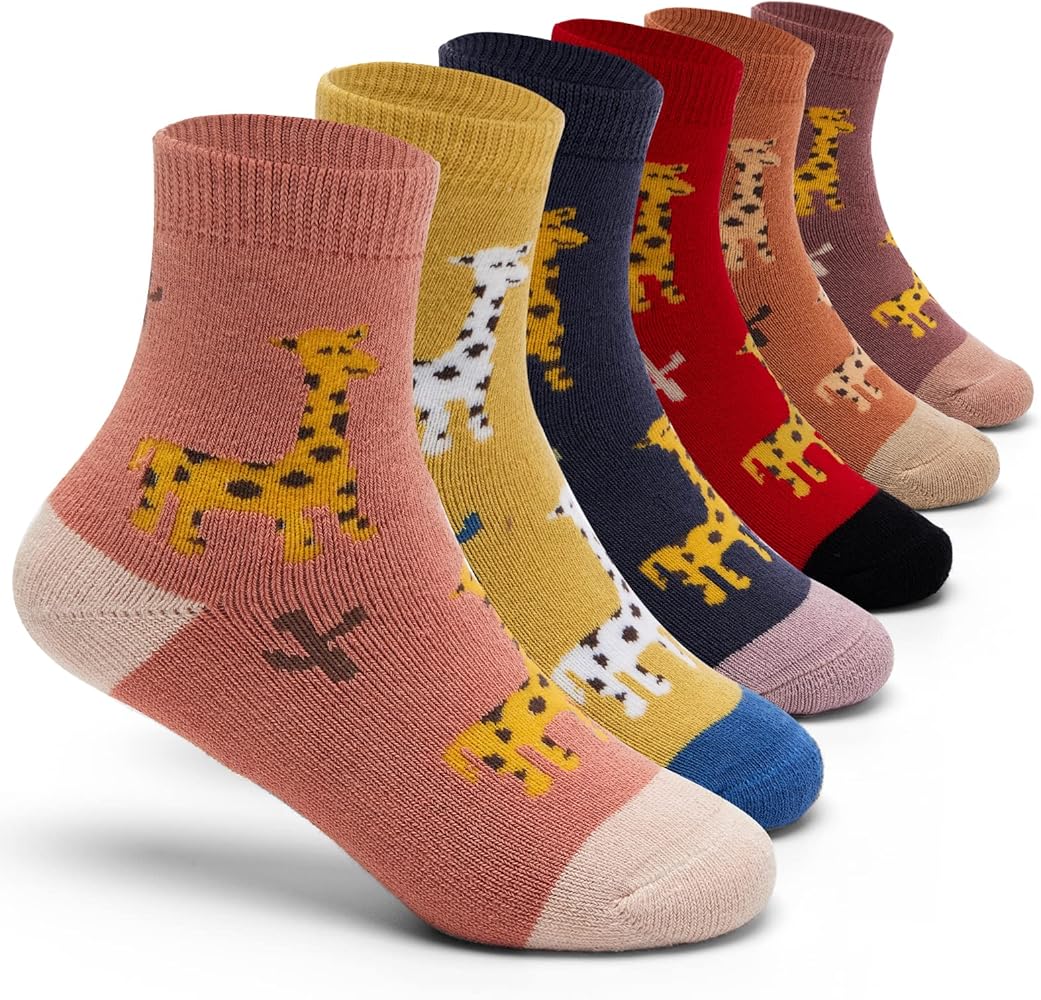 Boys Warm Socks Kids Winter Socks Thicken Terry Thermal Crew Socks for Boys 6 Pack