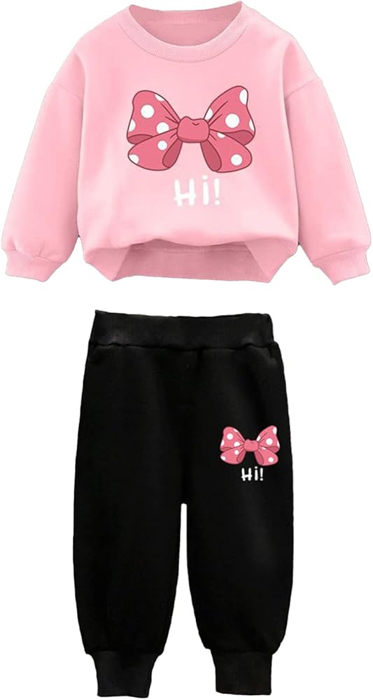 zdhoor Little Big Girls Sweatsuit 2 Pieces Long Sleeves Sweatshirt Top + Sweatpants Tracksuit