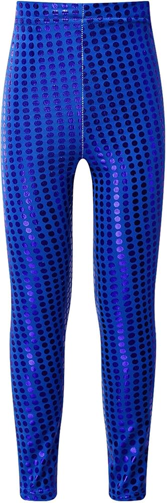 TiaoBug Kids Girls Shiny Dots Gymnastics Leggings Workout Yoga Dance Skinny Tights Pants Performance Trousers Activewear