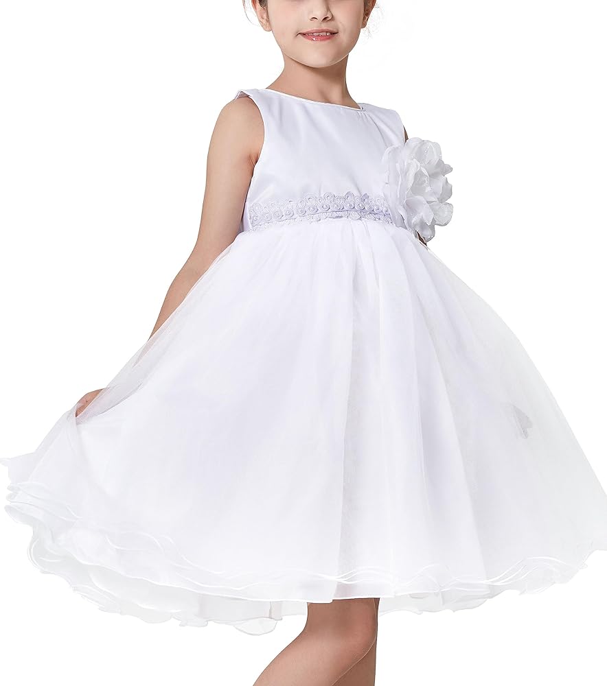 Merry Day Little Girls Tulle Flower Dress Ball Gown for Wedding Birthday Party,0-10 Years