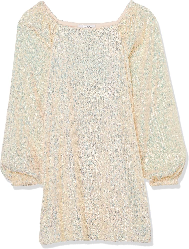 Speechless Girls' Long Sleeve A-line Sequined Party Dress