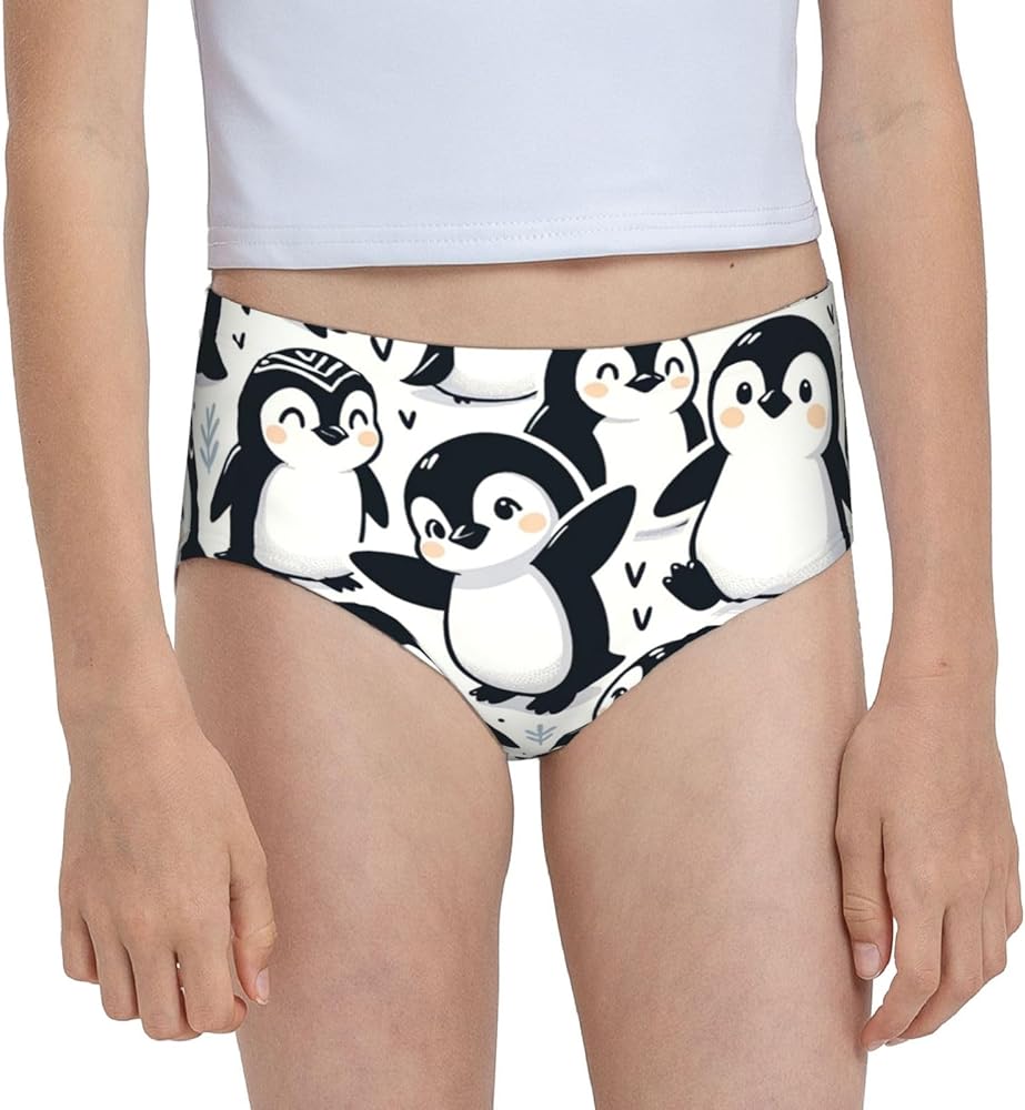 Augenstern Cotton Underwear Cute-Penguins-Dancing Girls'Briefs Soft Underpants