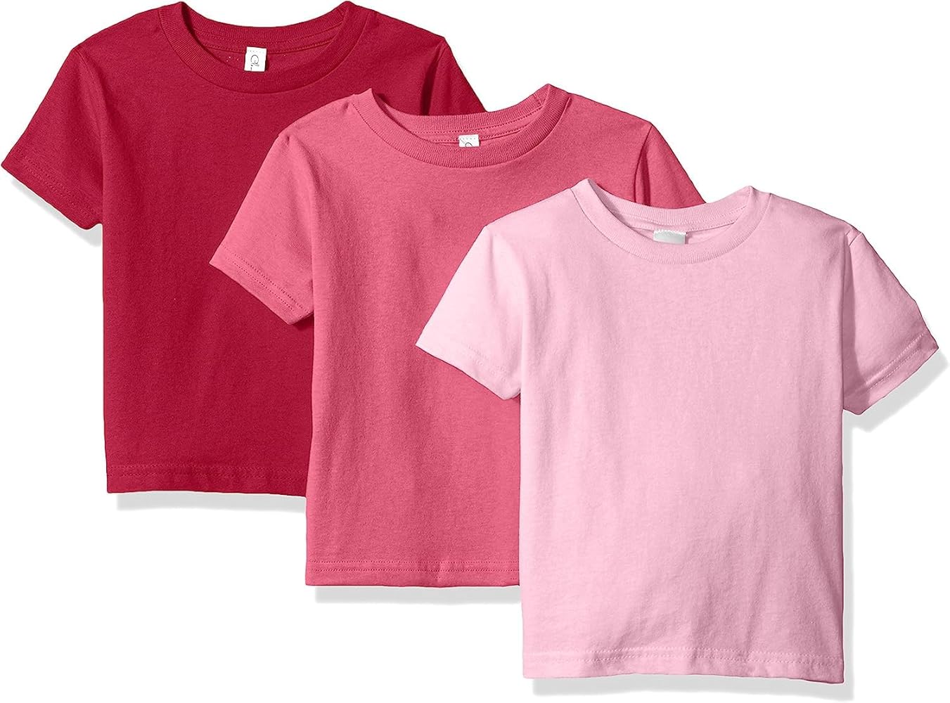 Clementine Apparel Girls' and Toddlers 3-Pack Short Sleeve Cotton T-Shirt: 2-7Yrs