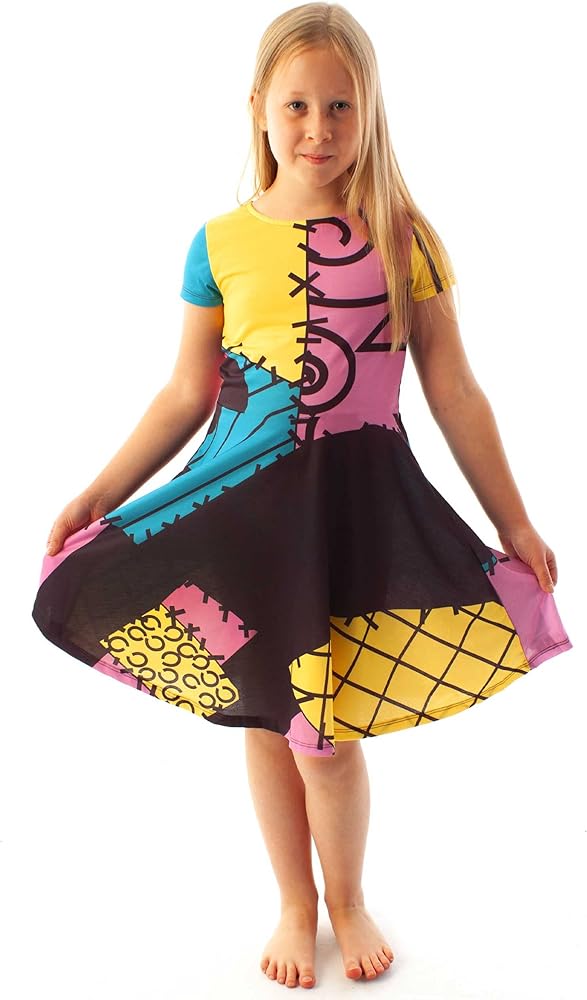 Nightmare Before Christmas Dress Girls Sally Cosplay Fancy Dress Up 5-6 Years