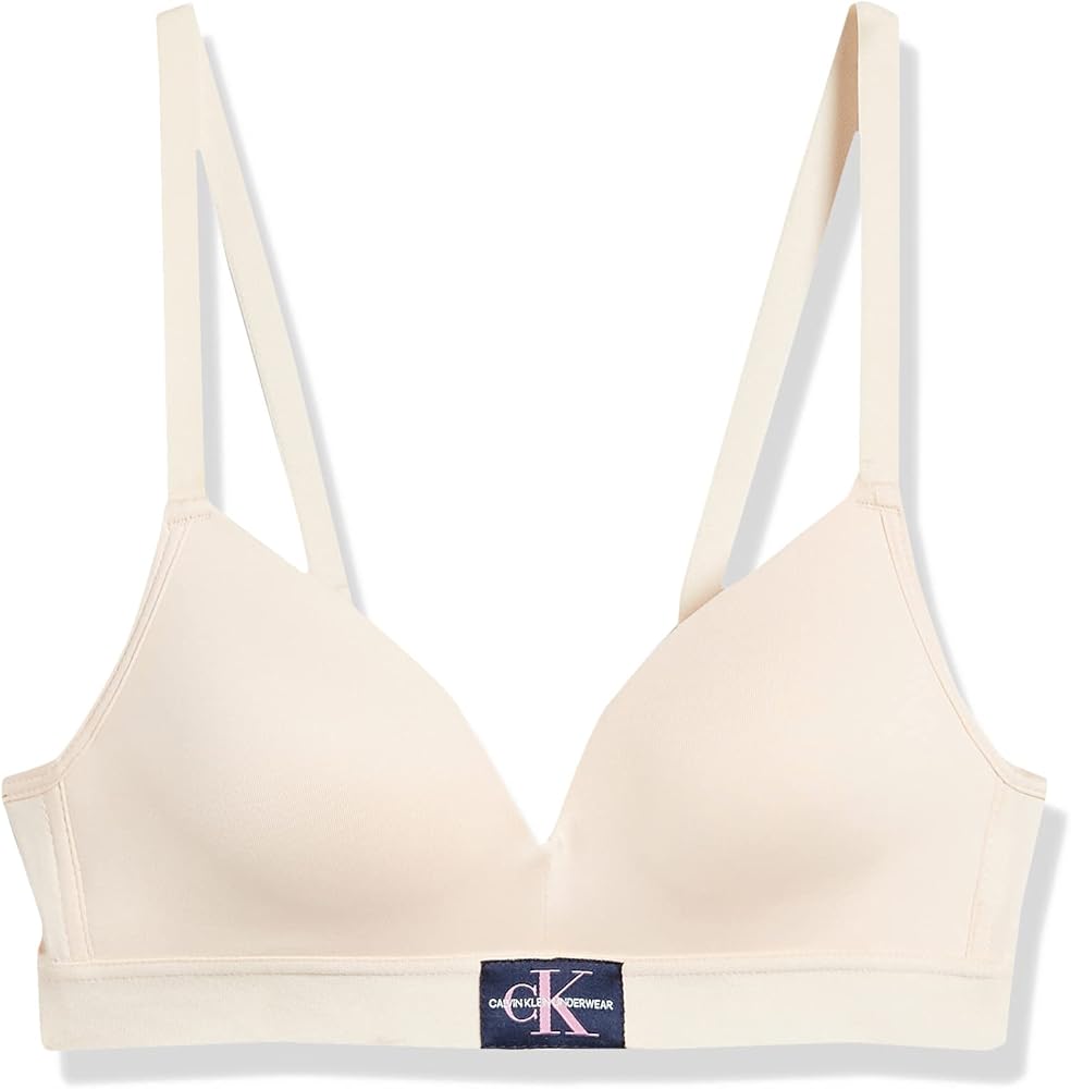 Calvin Klein Girls' Molded Monogram Bra with Adjustable Straps