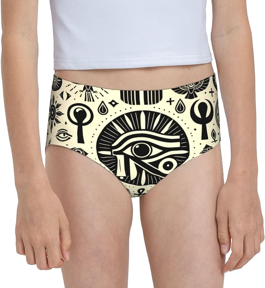 Augenstern Cotton Underwear Horus-Eye-Pyramid-Moon Girls'Briefs Soft Underpants