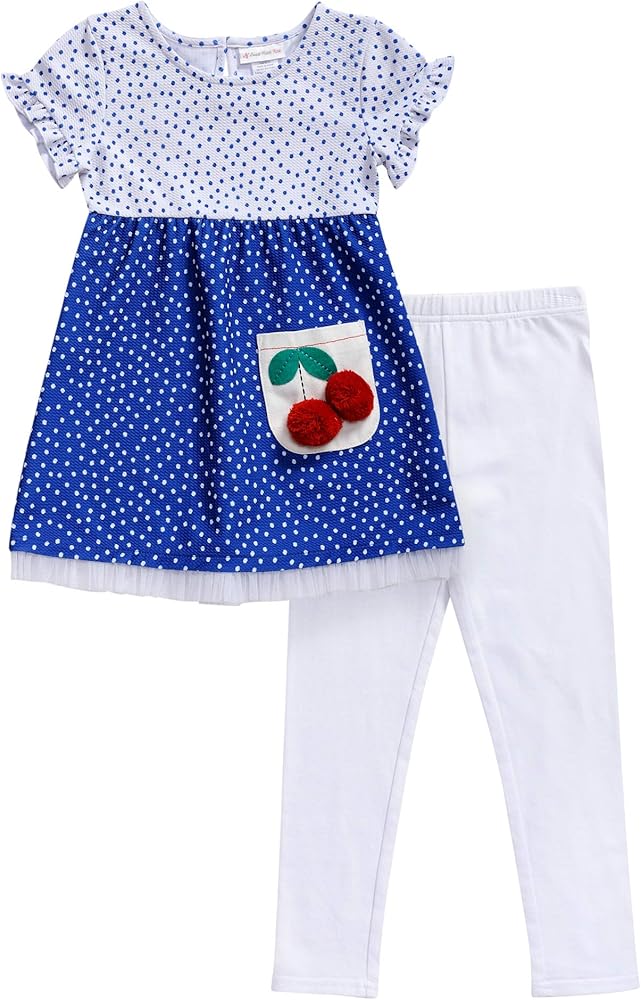 Kids & Baby Matching Legging and Polka Dot Dress Set-Casual Fashion Clothes for Little Girls