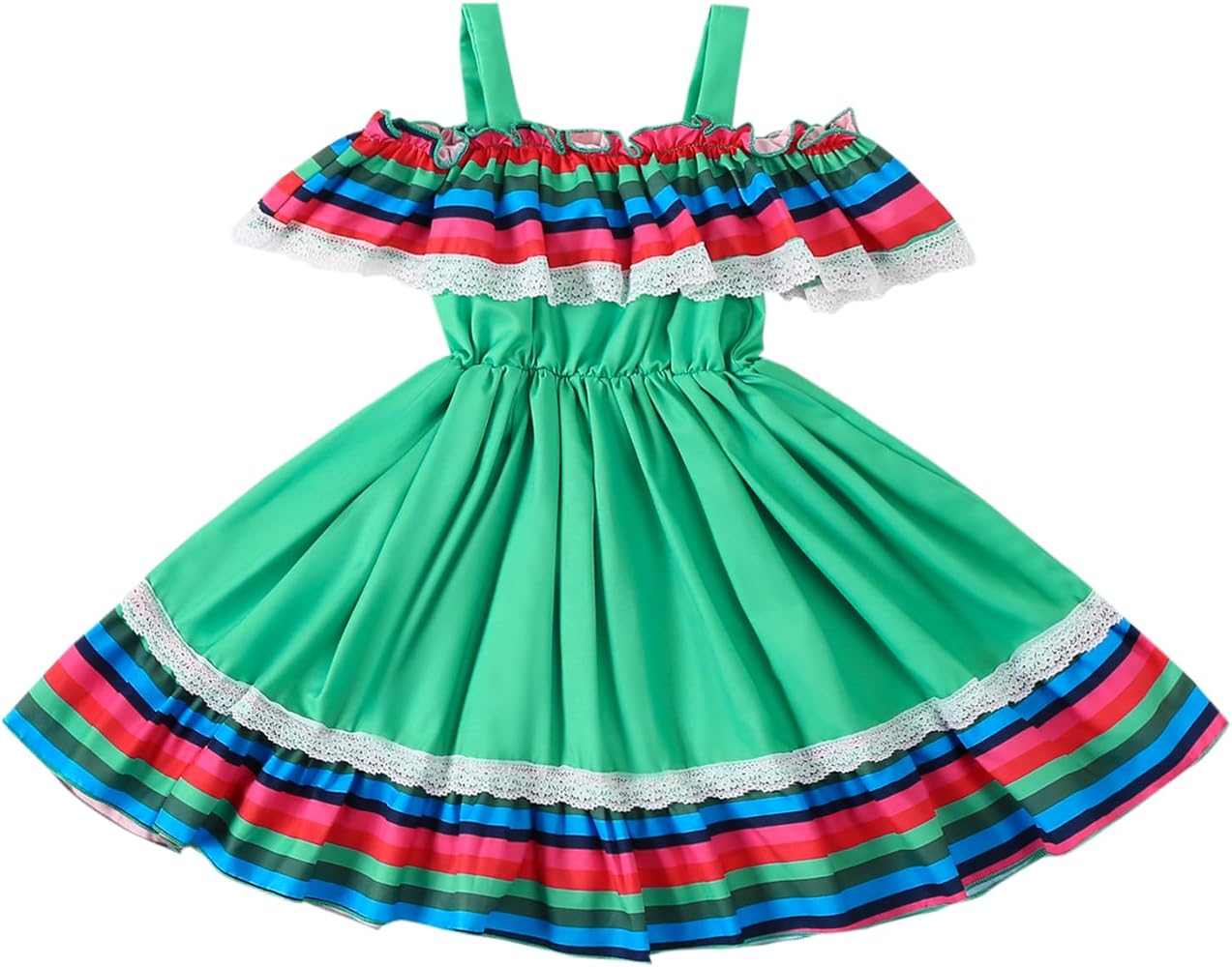 Toddler Girls Mexican Dress Cinco de Mayo Dress Mexican Traditional Fiesta Dress