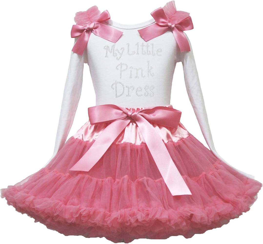 Petitebella My Little Pink Dress L/s White Shirt Hearts Dusty Pink Skirt Girl Outfit 1-8y