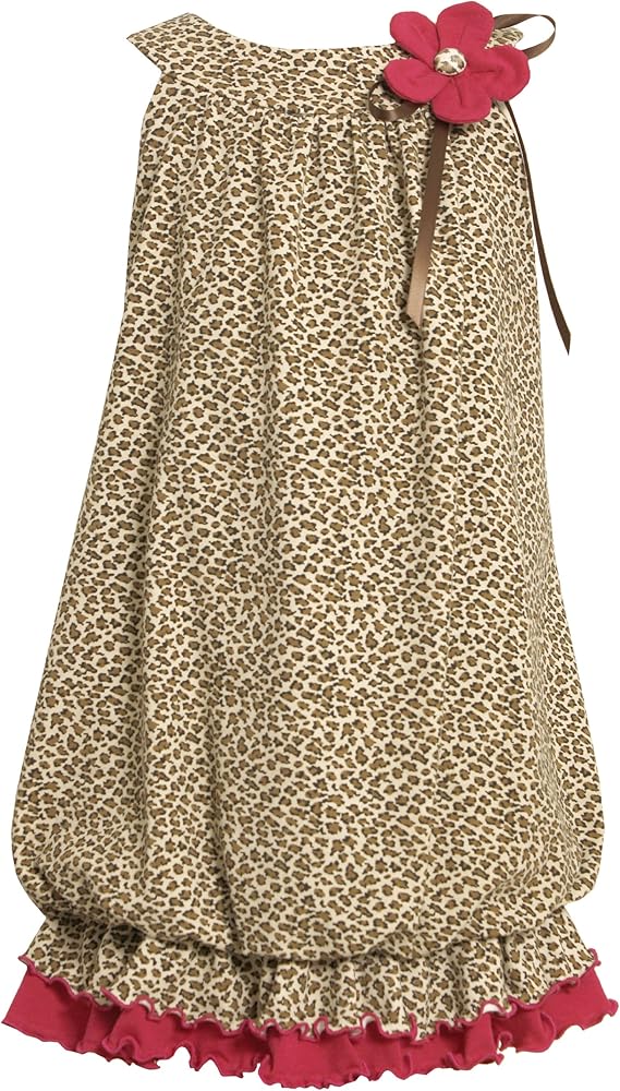 Bonnie Jean Little Girls' Leopard Print Knit Bubble Dress