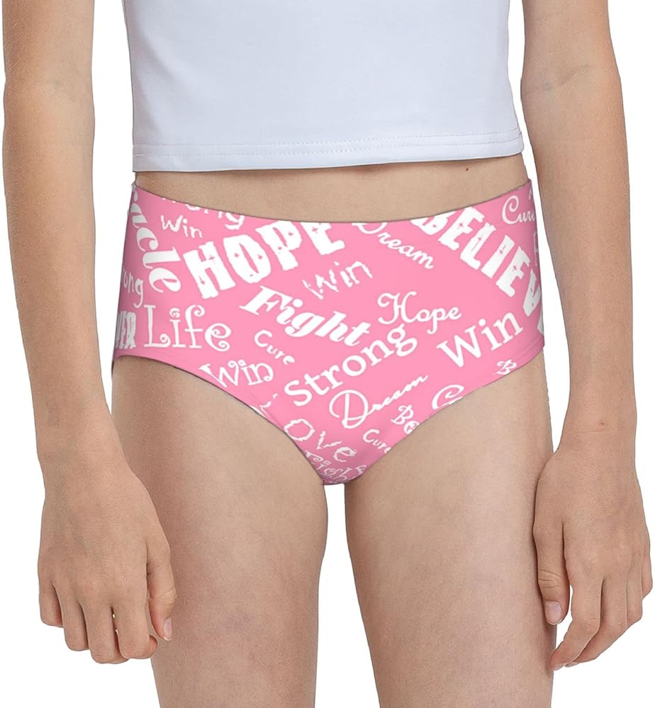 Augenstern Cotton Underwear Breast Cancer Awareness Girls'Briefs Soft Underpants