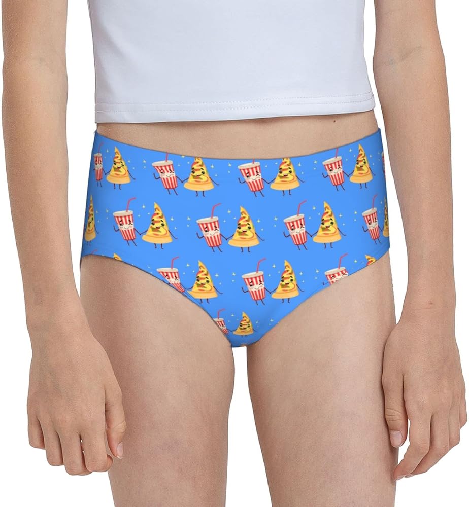 Augenstern Cotton Underwear Funny-Cocktail-And-Slice-Pizza Girls'Briefs Soft Underpants