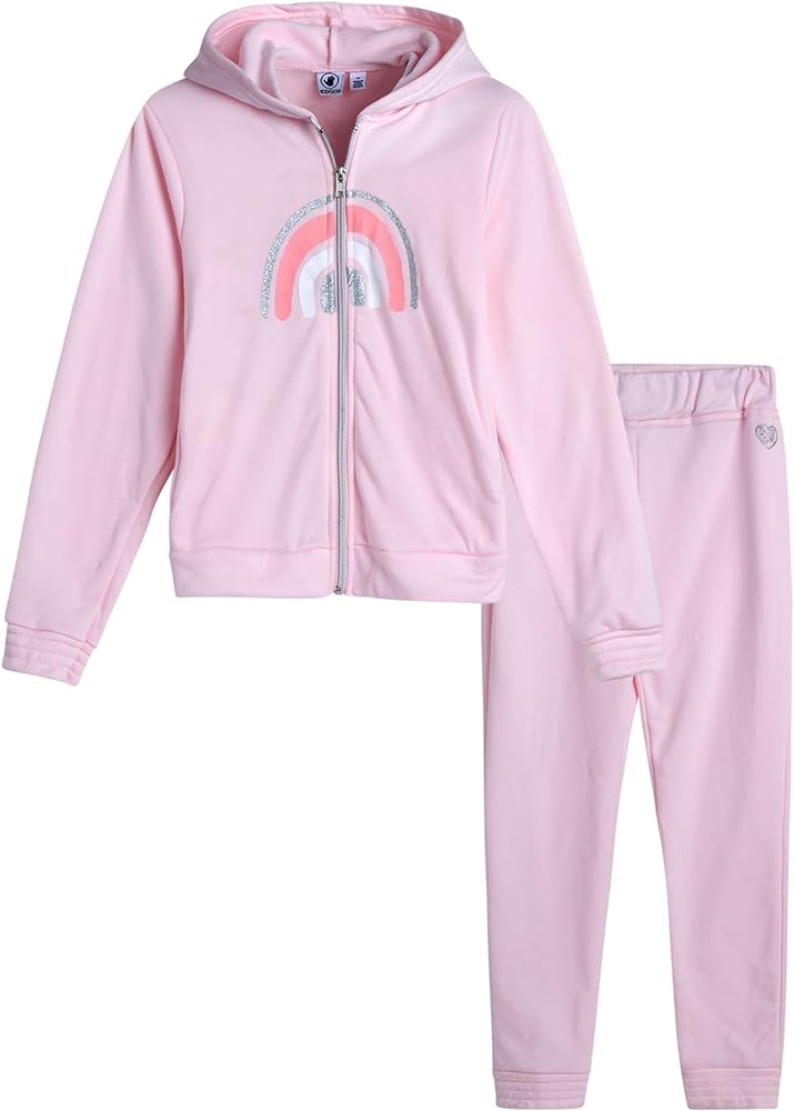 Body Glove Girls' Jogger Set - 2 Piece Fleece Sweatshirt and Sweatpants Sweatsuit (7-12)