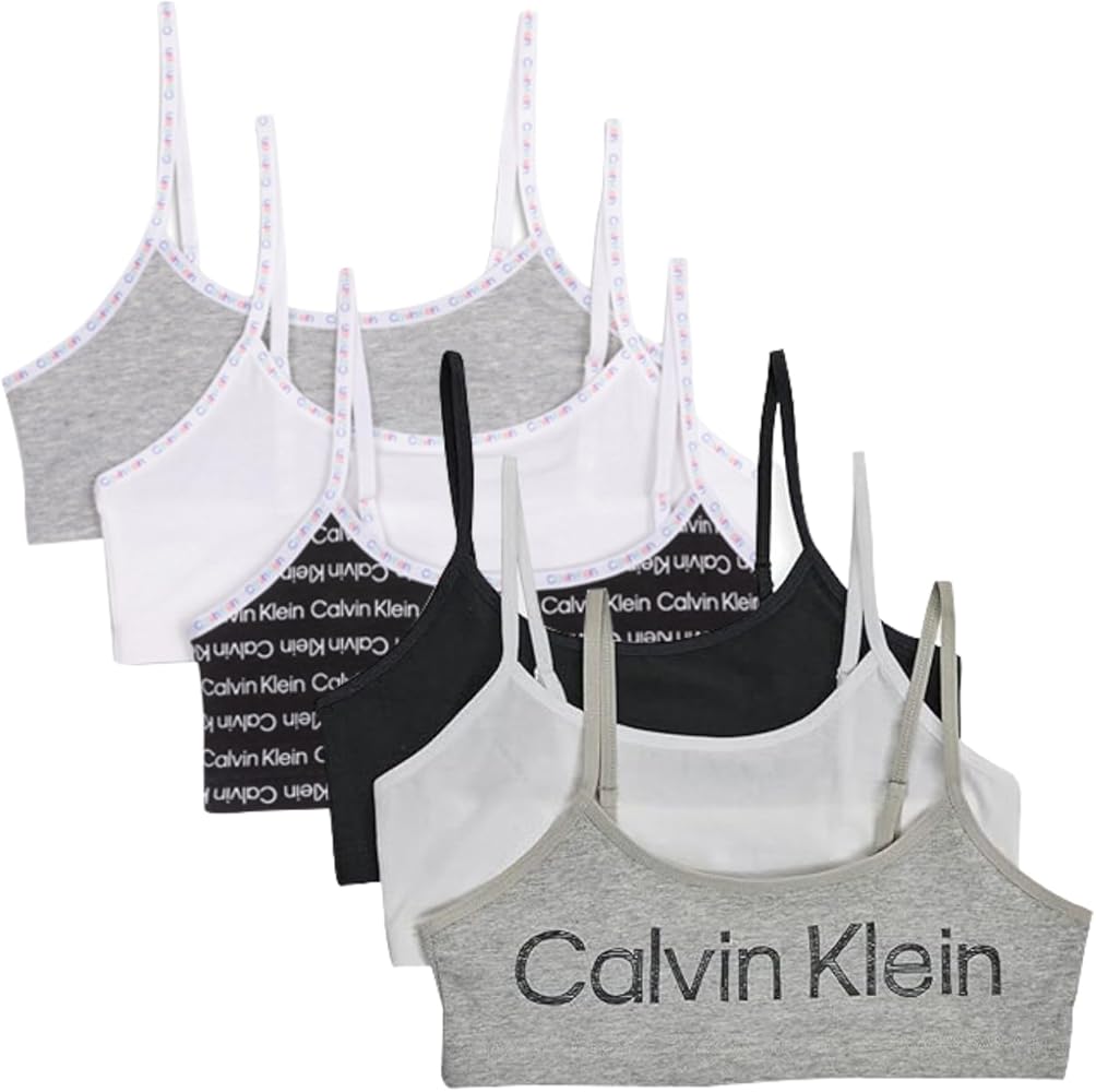 Calvin Klein Girls' Crop Bra 6 Pack