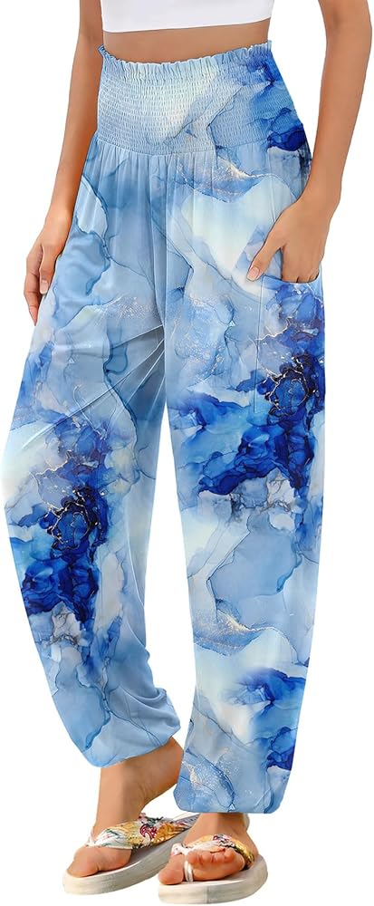 Girls Harem Pants 7-14Y Casual Jogger with Pockets Big Girl 3D Lounge Sweatpants Loose High Waist Trouser