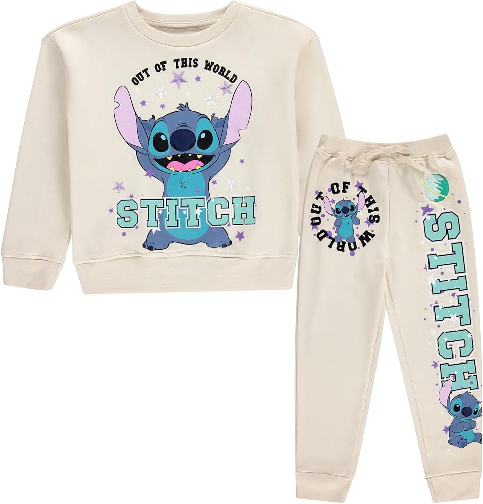 Disney Girls Lilo & Stitch Clothing Set - Stitch Sweatshirt Hoodie and Jogger - 2-Piece Outfit Set - Sizes 4-16