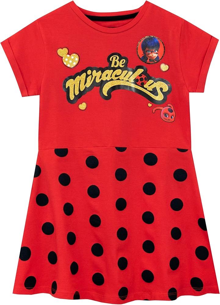 Miraculous Girls' Dress Ladybug Red Size 8