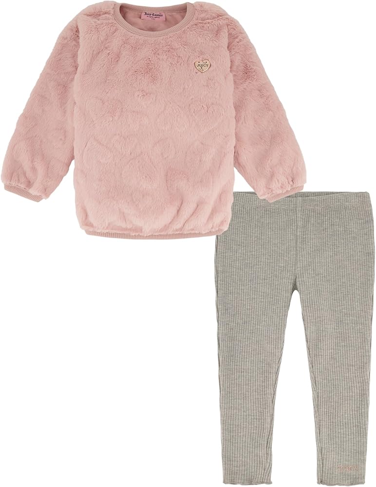 Juicy Couture Girls 2 Piece Faux Fur and Legging Set2 Piece Faux Fur And Legging Set