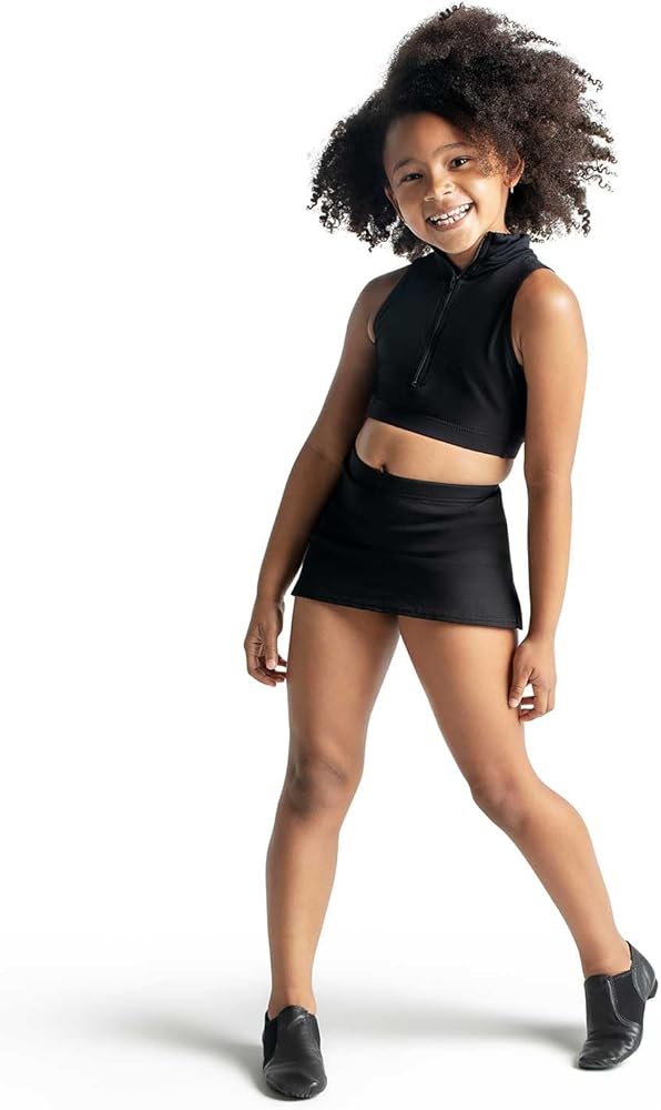 Capezio Team Basics Skirt with Built in Short-Girls Black