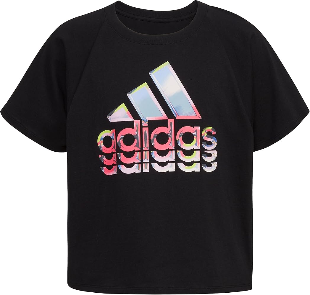 adidas Girls' Short Sleeve Raglan Loose Box Tee