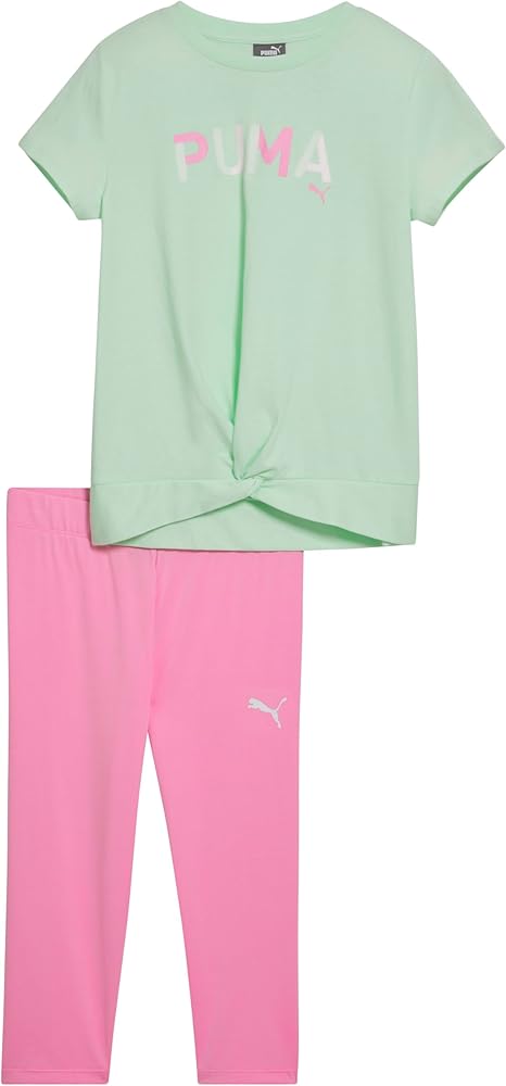 PUMA Girls Short Sleeve T-shirt & Capri Legging Set