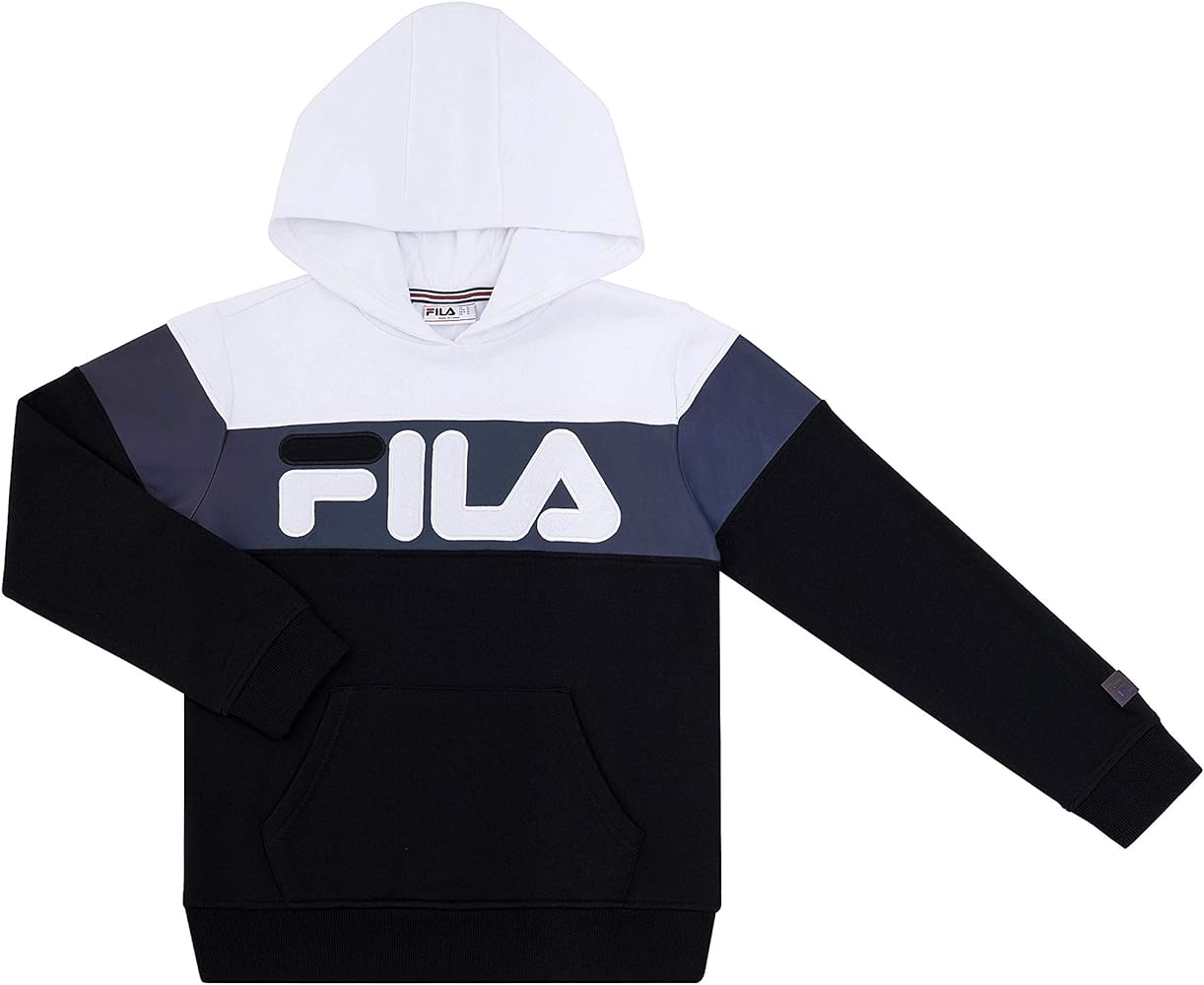 Fila Heritage Unisex Boys and Girls Kids Hooded Brushed Fleece Sweatshirt With Hood Kids Clothes