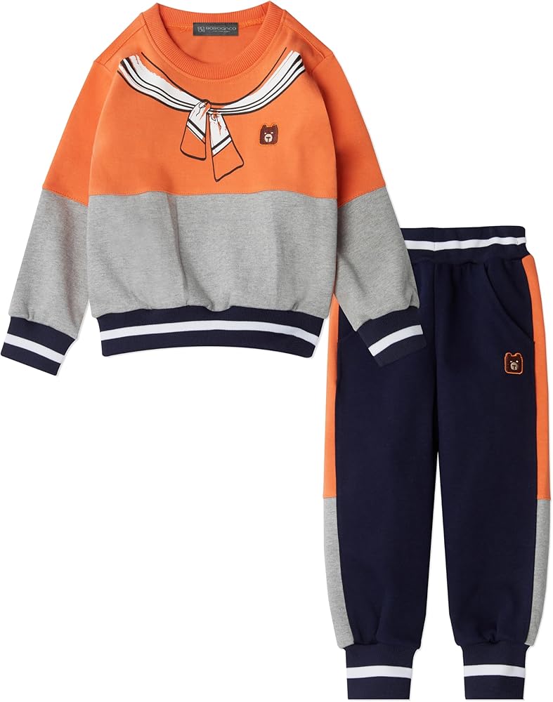 Premium Quality Korean Clothes Sweatsuit Cotton Sweatshirt Pants Set 3T-9Years