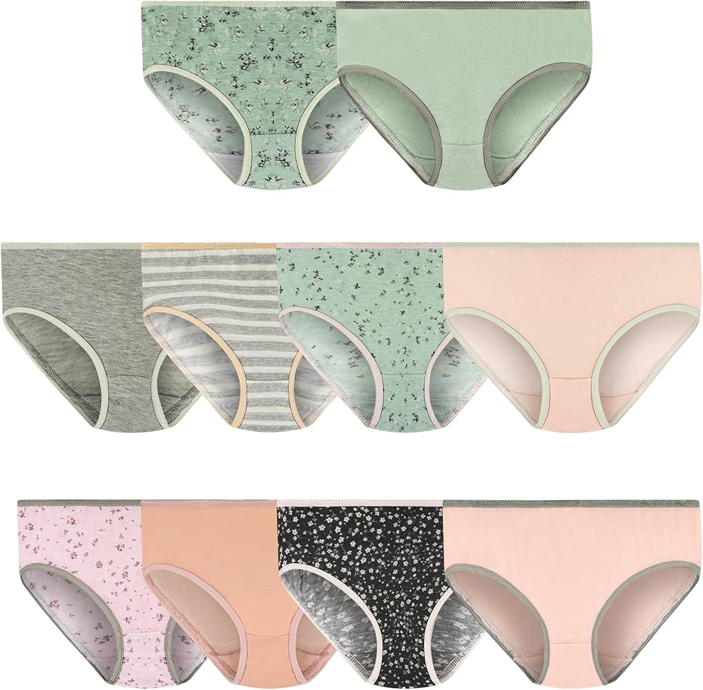 Jessica Simpson Girls Underwear Set Variety 10 Pack Kids Panties Hipster Briefs