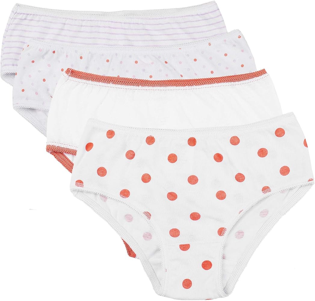 Buyless Fashion Girls Panties Assorted Colors Soft Cotton Brief Underwear 4 Pack