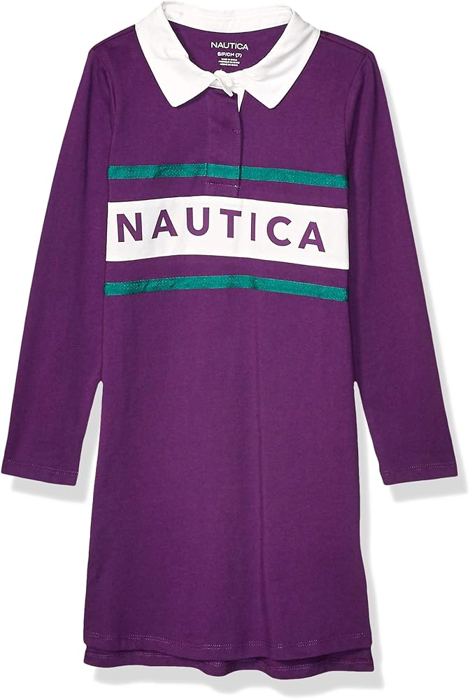 Nautica Girls' Short Sleeve Legacy Knit Pique Polo Dress