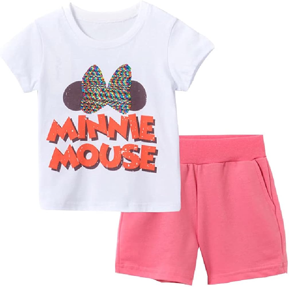 New Children's Clothing,Girls' Summer Short-Sleeved Letter Printed Tops and Shorts Two-Piece Suits.