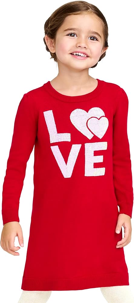 The Children's Place Girls' and Toddler Long Sleeve Sweater Dress