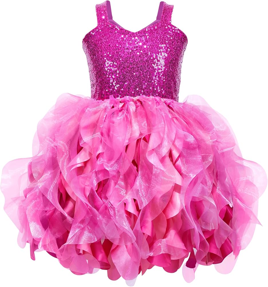 Suppromo Tutu Dress for Girls Sparkly Sequin Tulle Princess Birthday Party Dress for Toddler Girls Prom Sneaker Ball Gown