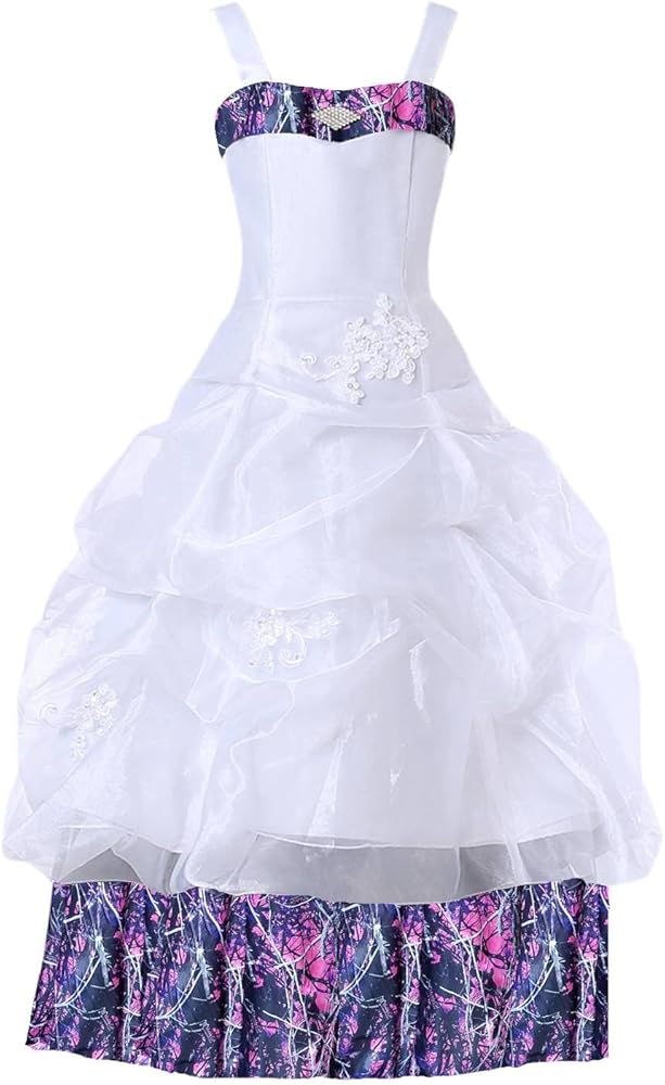 DINGZANCAMO Pick Up Camo Flower Girl Dress Bridesmaid Gowns for Princess