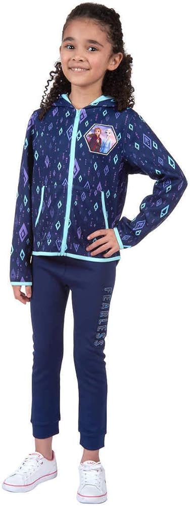 Disney Frozen Girls 2-Piece Active Jacket & Leggings Set (Frozen, 5)