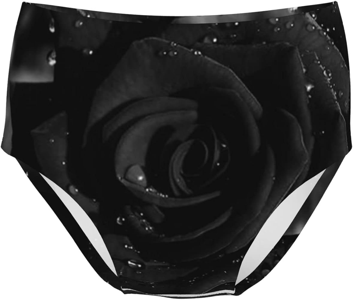 Black Rose Girl'S Briefs Child Knickers Toddler Underwear Triangle Underpants Teenager Panties