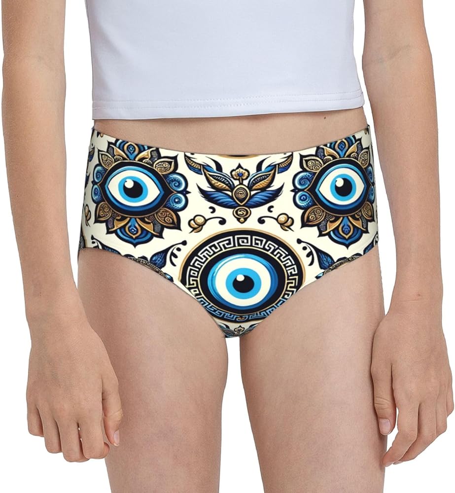 Augenstern Cotton Underwear Turkish-Evil-Eye-Symbol Girls'Briefs Soft Underpants