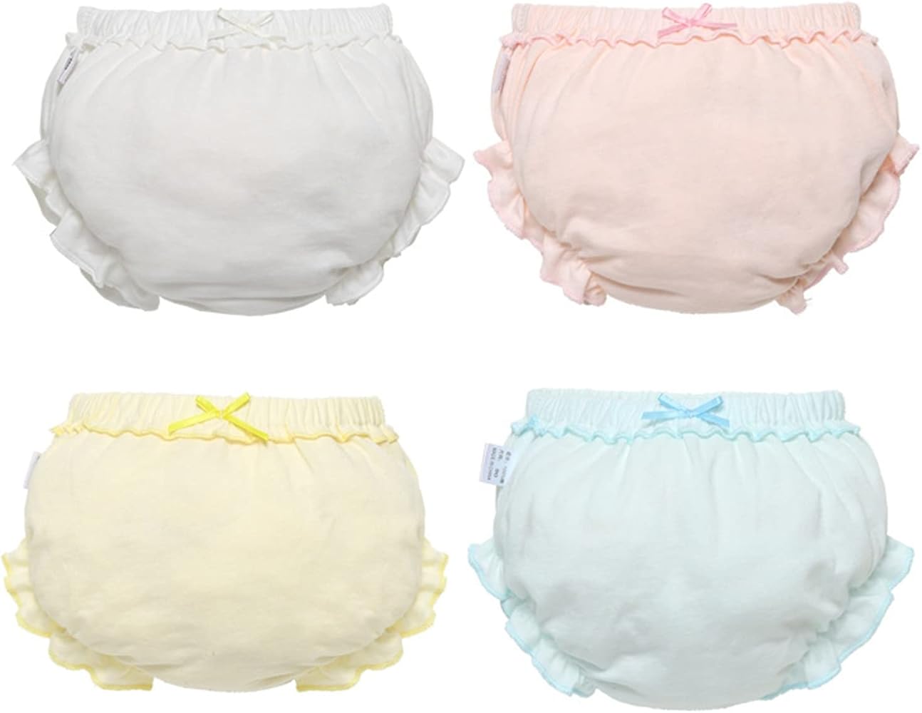 Toddler Baby Girls Solid Color Cotton Underwear Soft Ruffled Briefs Trunk Comfortable Breathable Underpants