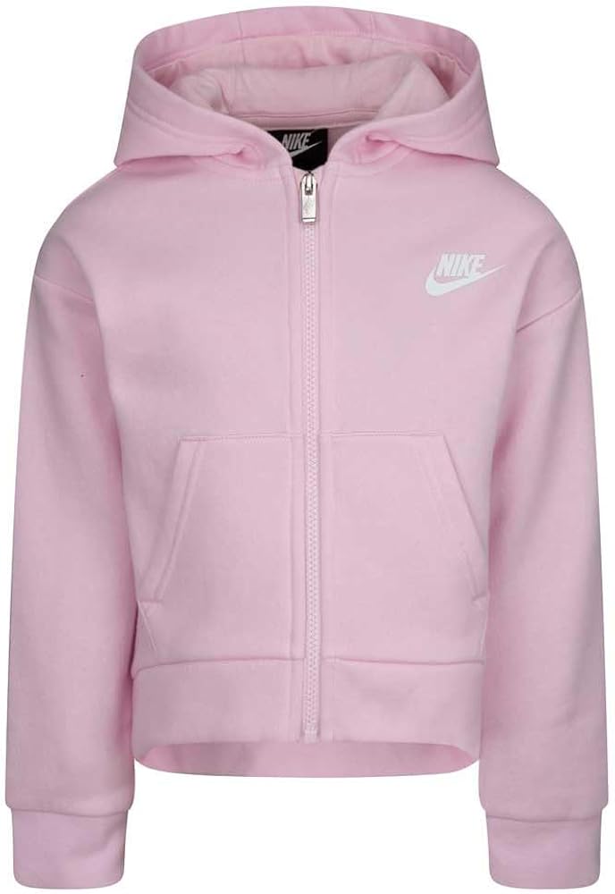 Nike Girl's Club Fleece Hi Low Full Zip Hoodie (Little Kids)