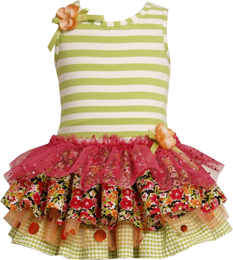 Bonnie Jean Little Girls' Dress Knit Bodice To Tiered Skirt