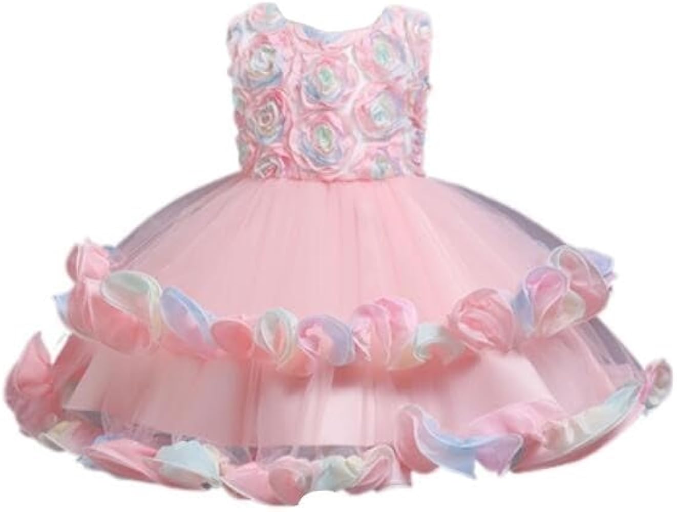 Quenny New Girls Dresses,Colorful Cake Puffy Dresses,Girls' lace mesh Princess Dresses.