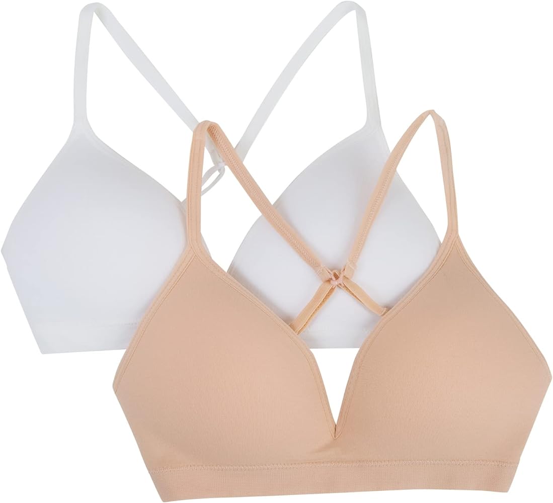 Fruit of the Loom Girls' Seamless Soft Cup Bra, 2-Pack